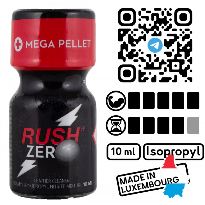 Попперс Rush Zero Black, 10 мл., изоамил + изопропил нитрит, мощность 5 из 5, Люксембург, 502 