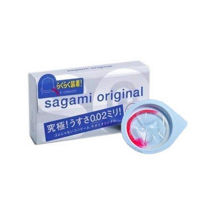 143143 Презервативы Sagami Original 002 Quick полиуретановые, с лентой для быстрого одевания 6шт.