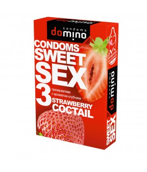 Презервативы Domino sweet sex клубника 3штуки (оральные)