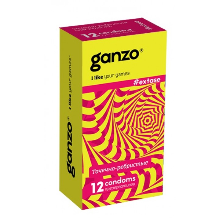 Презервативы GANZO EXTASE №12 (анатомические точечно-ребристые)