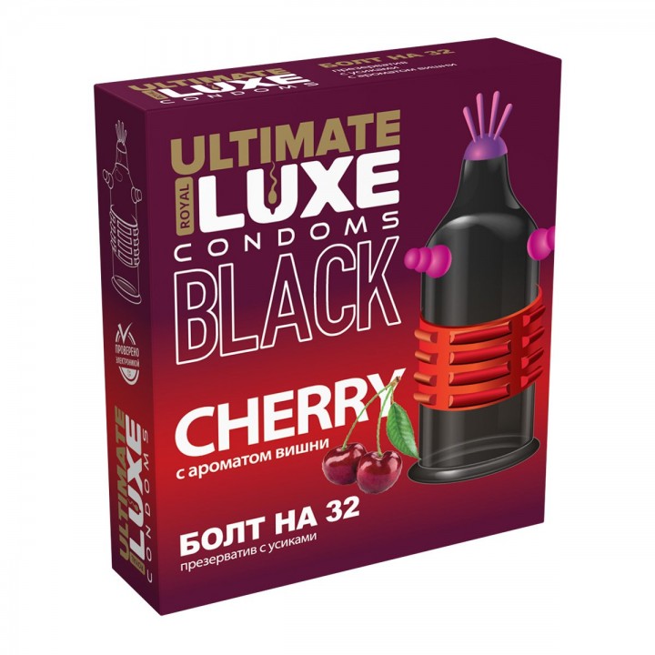 Презерватив Luxe Black Ultimate Болт на 32 (Вишня) 1 шт